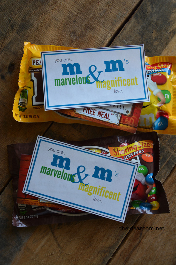 M&Ms Candy Thank You Sayings Gift Tag