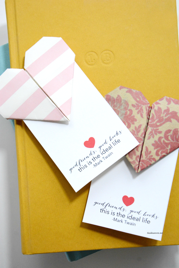 Origami Heart Valentine Bookmarks - The Idea Room