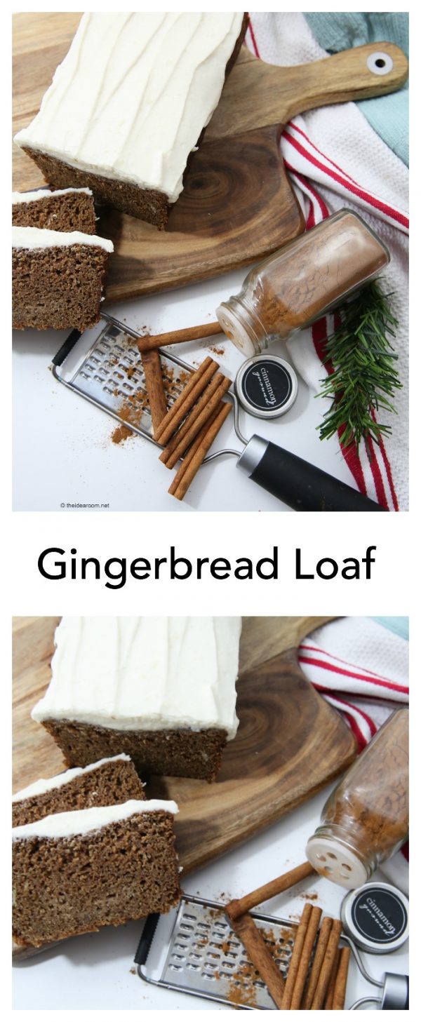 Gingerbread Loaf with Cream Cheese Frosting - The Idea Room